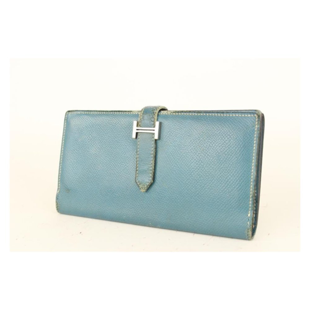 Hermès Blue Jean Bearn Bifold Long Flap 6her721 - Picture 2 of 12